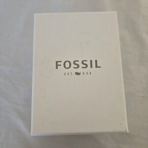 Fossil Rose Gold Tone Circle Pendant Necklace Earrings Set Women Jewelry